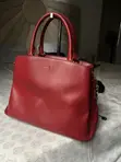DKNY Red Paige Medium Satchel Handbag - 1
