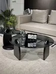 Circular Glass Center Table with Extra Smaller Table - 1