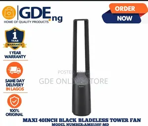 Maxi 40-inch Baki Bladeless Tower Fan (AMS150F-MD)