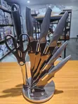 8-Piece Stainless Steel Kitchen Knife Set with Acrylic Stand - 2