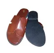 Primus Cross-Strap Leather Slippers - Black/Red & Brown - 3