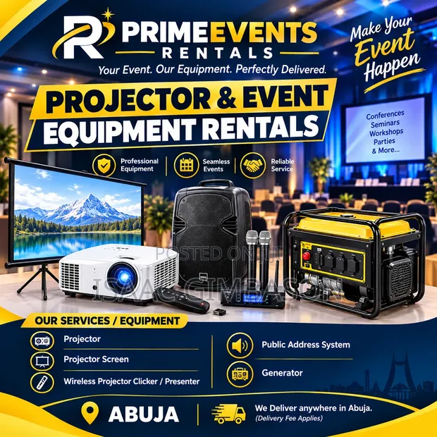 Projector, PA System & Generator Rental in Abuja - 1