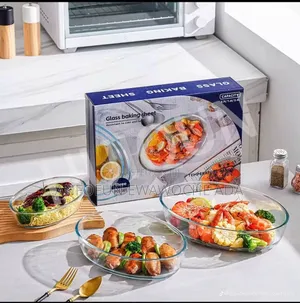 3-Piece Microwave-Safe Oven Glass Baking Sheet Set