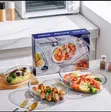 3-Piece Microwave-Safe Oven Glass Baking Sheet Set - 1