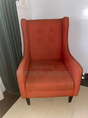 Burnt Orange High-Back Armchair