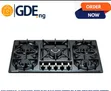 Polystar 5 Burner Inbuilt Gas Hob - Black Stainless Steel - 2