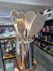 12-Piece Silicone Kitchen Utensil Set with Stainless Steel Handles - 1
