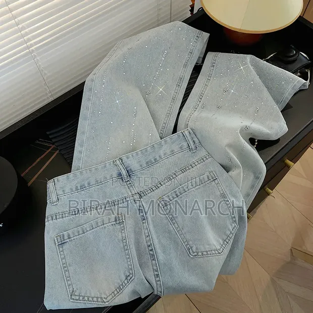 Premium Rhinestone Boyfriend Jeans - 1