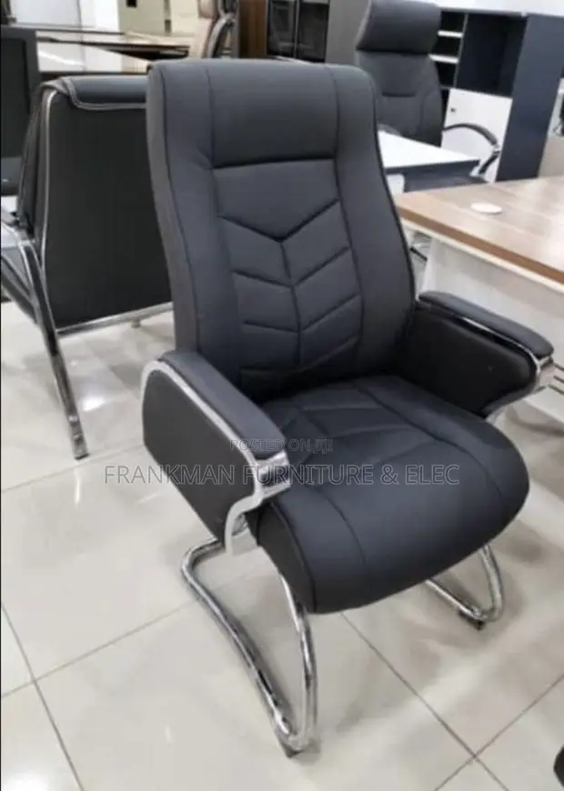 Boss Office Chair - Black Leather, Brand New - 1
