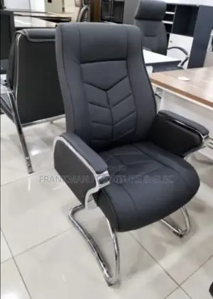 Boss Office Chair - Black Leather, Brand New