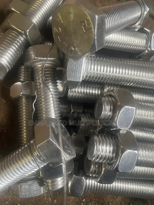 M20x100mm Stainless Steel Hex Bolt & Nut (A2-70) - 1