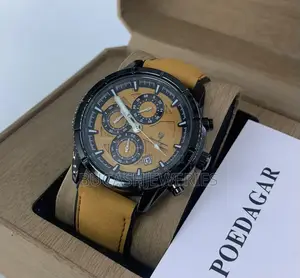 Poedagar Chronograph Leather Wrist Watch