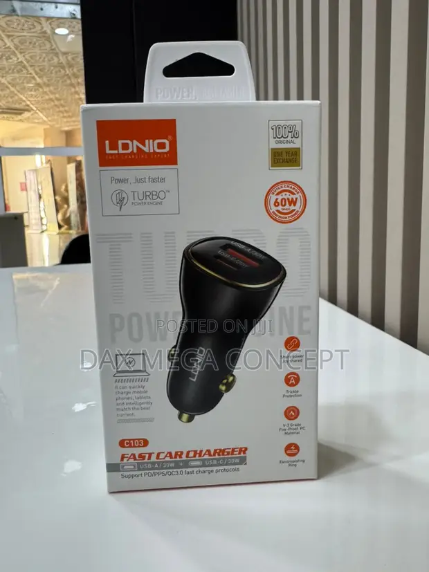 LDNIO C103 60W Fast Car Charger - 1