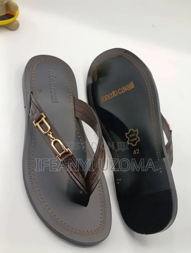 Original Italian Leather Slippers - Men's Size 42 - 1