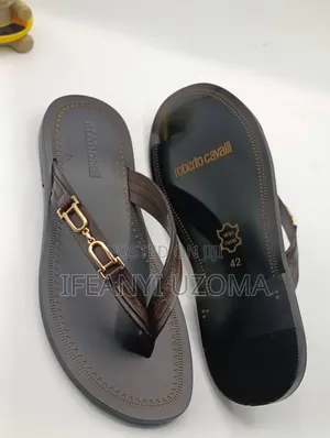 Original Italian Leather Slippers - Men's Size 42