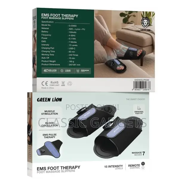 Green Lion EMS Foot Therapy Massage Slippers - 1