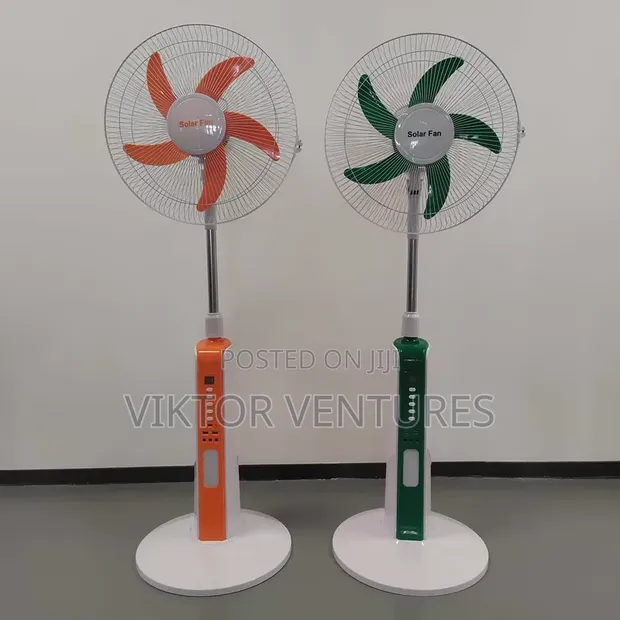 25W Solar Rechargeable Fan with Remote & LED Light - 1