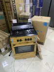 Maxi 6060 Wood Finish Standing Gas Cooker - 3+1 Burner - 1