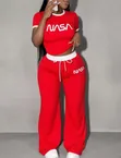 Red NASA Crop Top & Joggers Set - 2