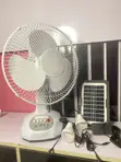 12-Inch Rechargeable Solar Fan with LED Light - 1