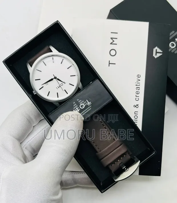 Tomi Simple Leather Analog Wristwatch - 1