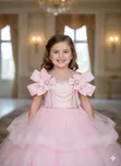 Kids Blue Party Ball Dress - 1