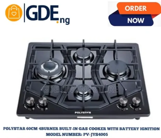 Polystar 60cm 4 Burner Built-in Gas Hob - 1