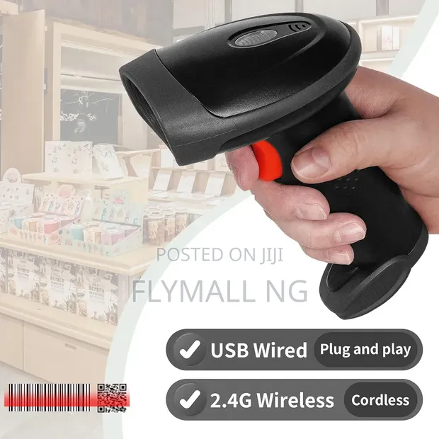 2-in-1 Wireless Barcode Scanner (2.4G Bluetooth USB) - 1