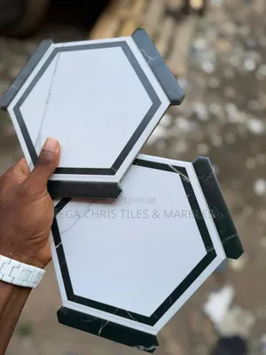 Spanish Hexagon Tiles - Black & White