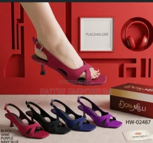 Women's Multicolor Heeled Sandals - Size 37-42