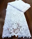 Luxury White Flowery Lace Fabric - 5 Yards - 1