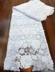 Luxury White Flowery Lace Fabric - 5 Yards - 2