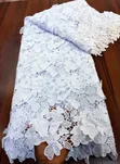Luxury White Flowery Lace Fabric - 5 Yards - 3