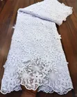 Luxury White Flowery Lace Fabric - 5 Yards - 4