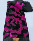 Luxury Velvet Fabric with Crystal Stones - 1