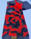 Luxury Velvet Fabric with Crystal Stones - 2