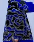 Luxury Velvet Fabric with Crystal Stones - 3