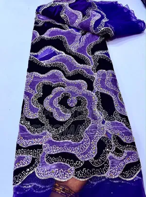 Luxury Velvet Fabric with Crystal Stones