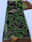 Luxury Velvet Fabric with Crystal Stones - 5