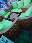 Brown Elastic Weave Rattan Set Mai Zama Bakwai - 4