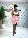 Ash Brand Corset Blouse & 3D Flower Skirt Set - 2
