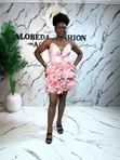 Ash Brand Corset Blouse & 3D Flower Skirt Set - 3