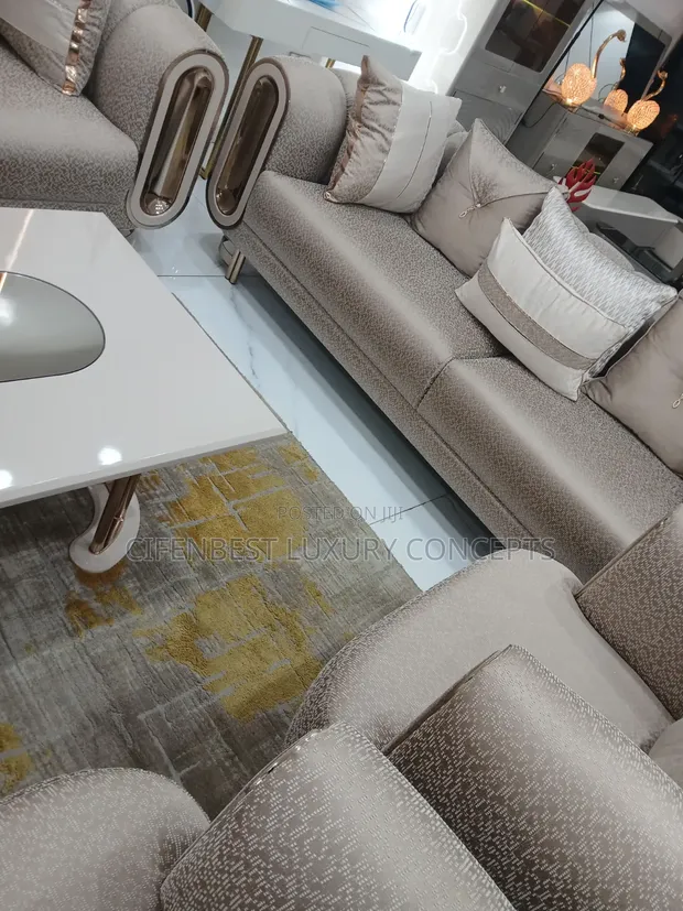 7-Seater Contemporary Turkish Sofa Set with Centre Table - 1