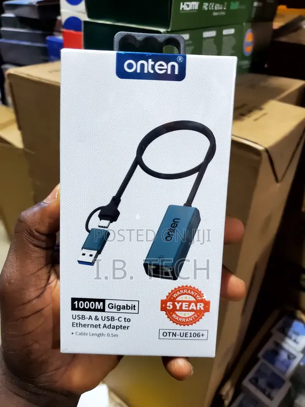 Onten USB-A to USB-C Gigabit Ethernet Adapter OTN-UE106+ - 1