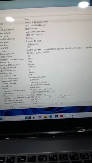 Dell Inspiron 15 7568 Laptop - 8GB RAM, Intel Core i7, 256GB SSD