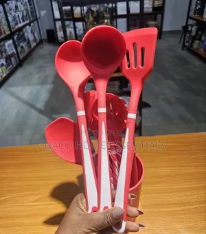 12-Piece Silicone Kitchen Utensils Set with Holder - Red