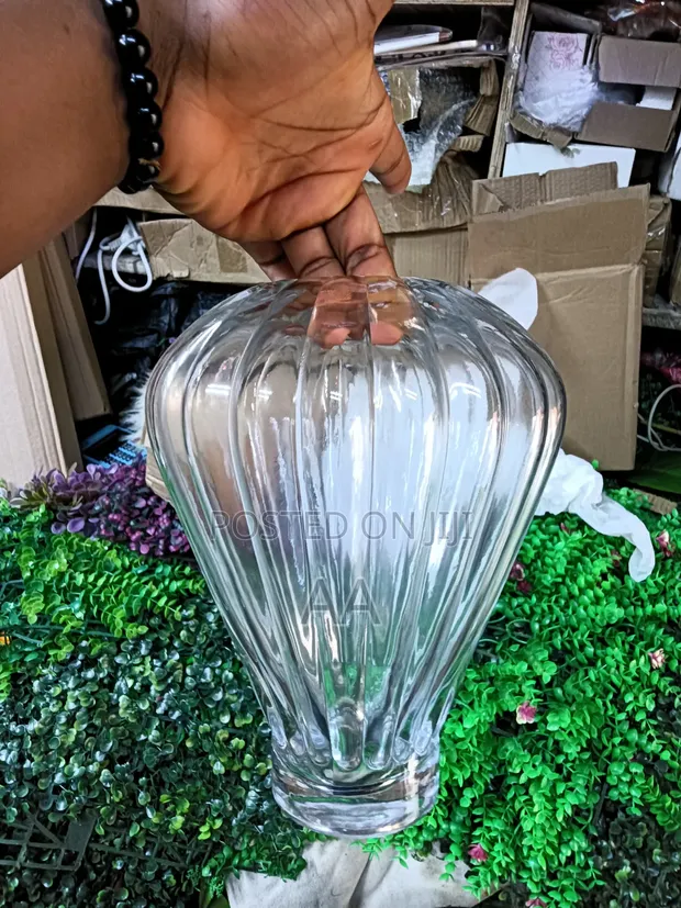 VIP Decorative Glass Flower Vase - White - 1