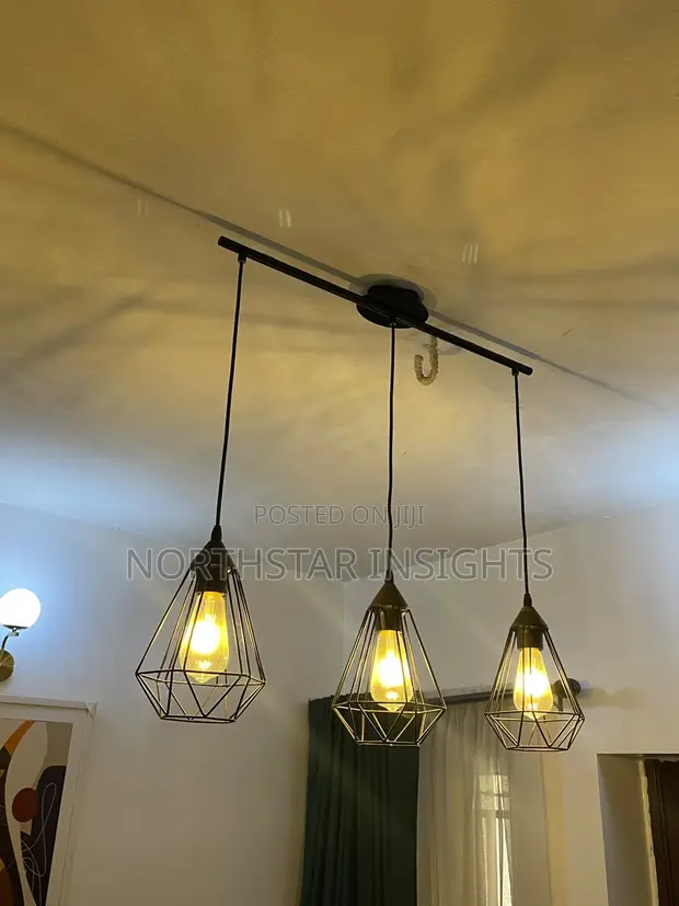 GE Lighting Black Pendant Light Fixture (3-Head & 1-Head) - 1