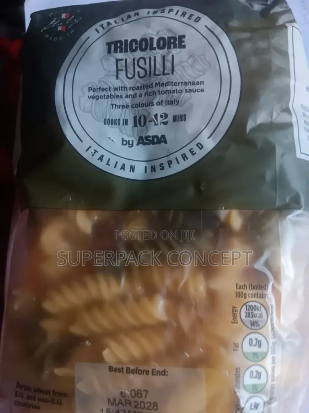 Original Tesco Tricolore Fusilli Pasta (12 x 500g) - 1