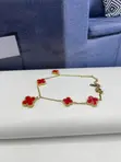 Van Cleef Inspired Women's Bracelet - Green & Red - 2